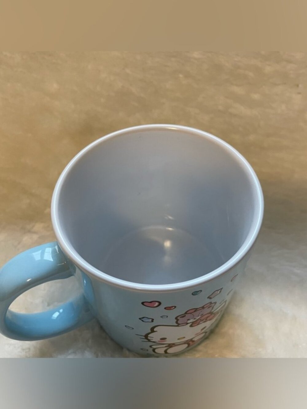 NEW Hello Kitty Stacked Sweets Blue Ceramic Mug 20oz Sanrio NWT - Picture 3 of 4